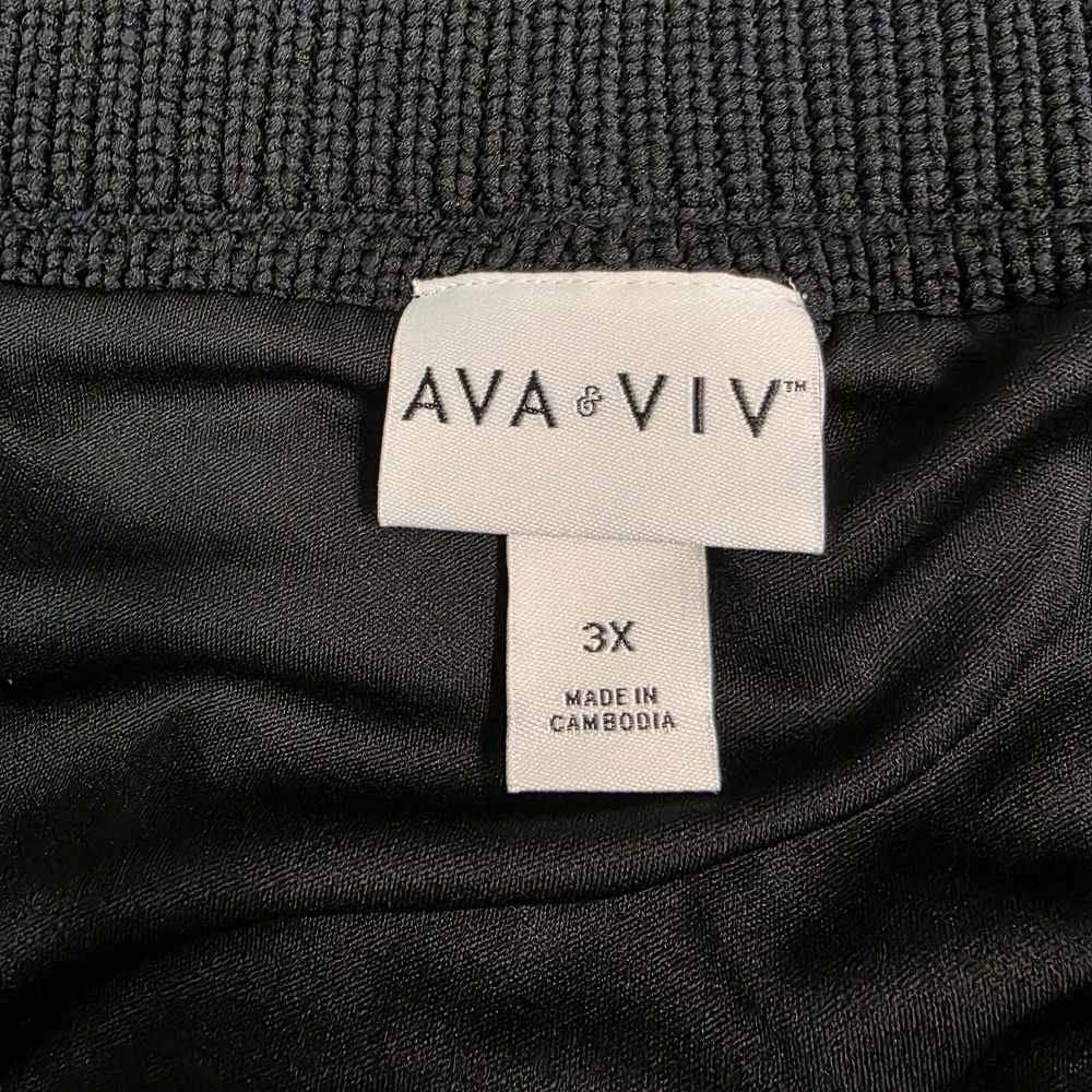 Ava & Viv Black/White Chevron Knit Crochet Mini Skirt 60's Mod Size 3X - Picture 3 of 8